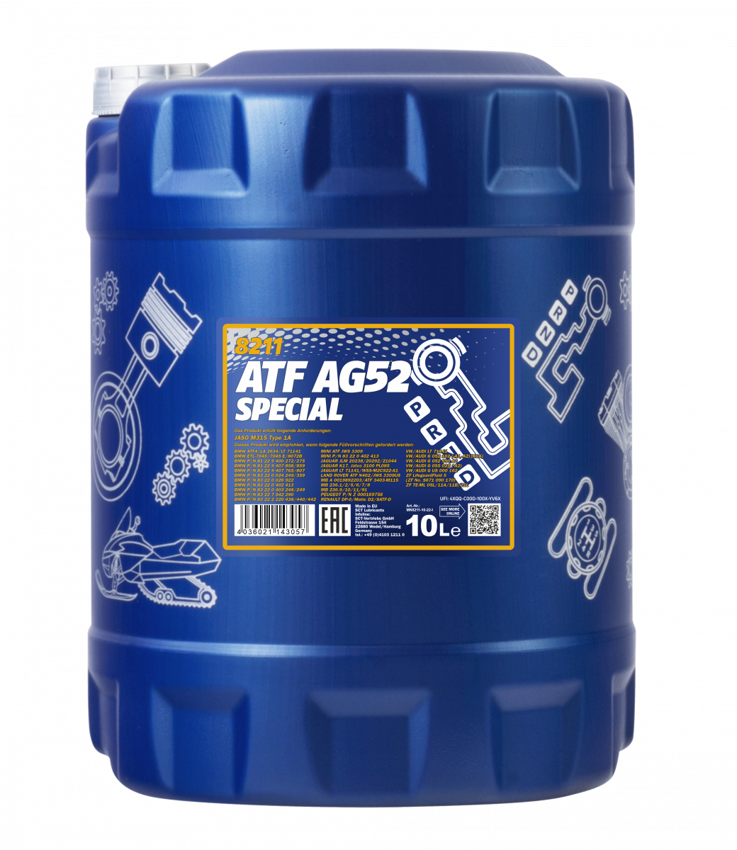 a47fb8db683540a9b3adac699021a29b-1.png MANNOL MN8211-10 ATF AG52 AUTOMATIC SPECIAL 10Lts Ambar - Imagem 1