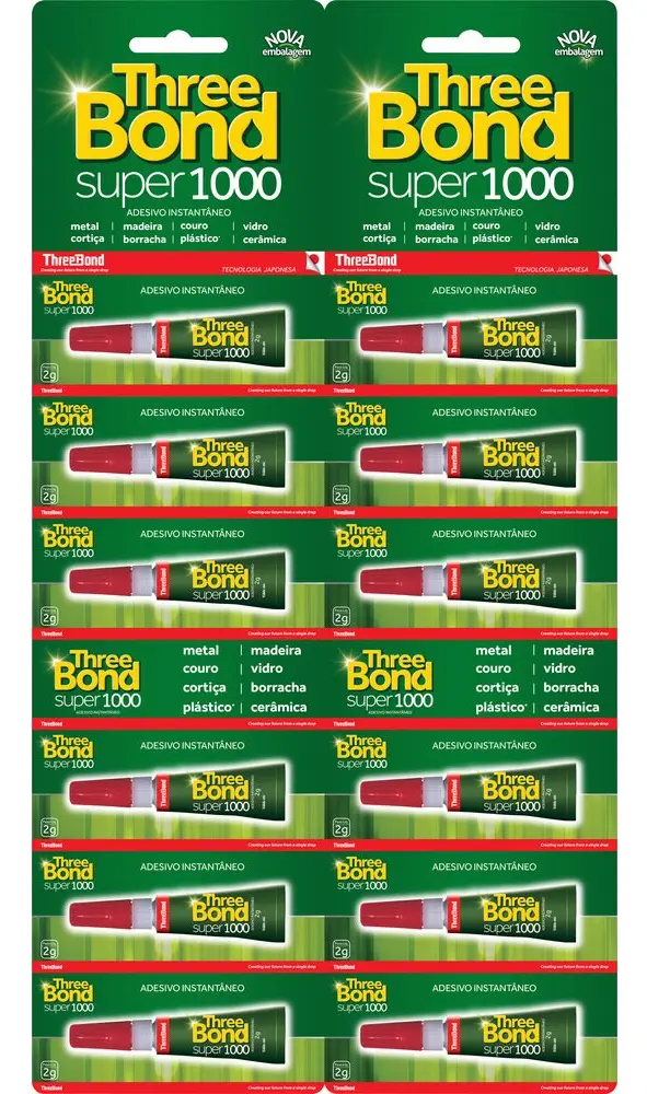42ea4182ef6fdaeec520f220ae83bb41.webp THREE BOND ADESIVO INSTANEO - TB SUPER 1000 2G (CARTELA C/ 12PC) - Imagem 1