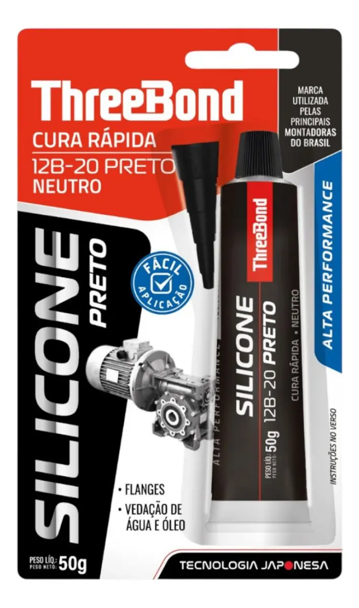 beebc9269171dc1bcb0b516dd56f3a1b.webp THREE BOND 12B-20 SILICONE NEUTRO PRETO / 50G - Imagem 1
